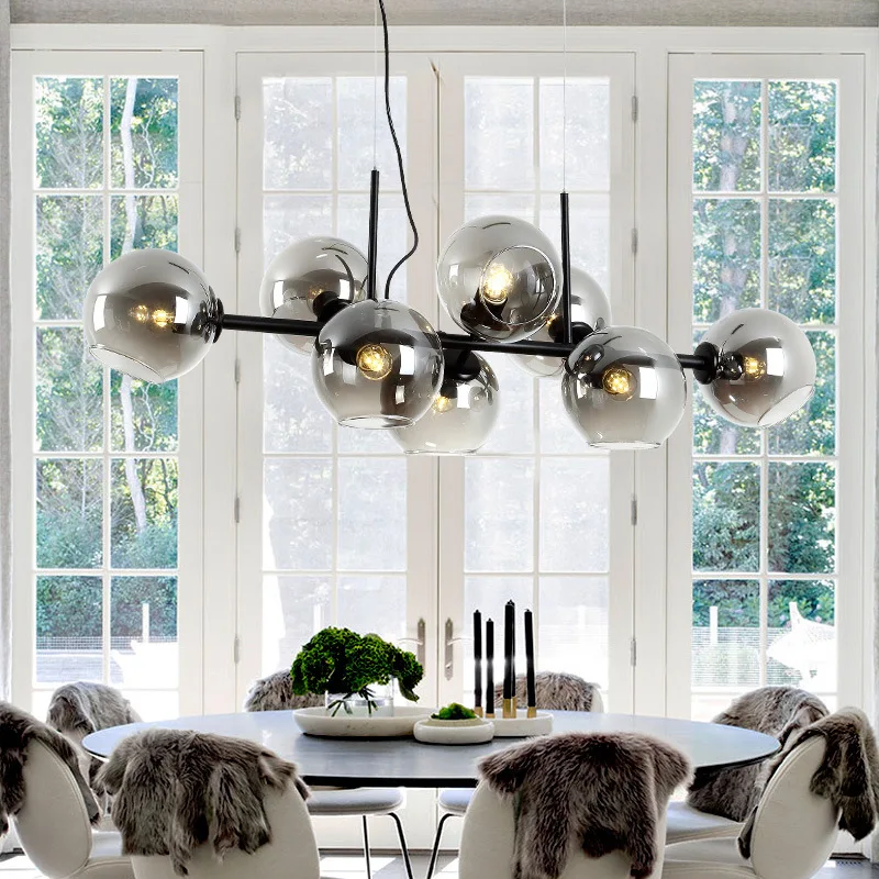 

Modern Glasses Pendant Lights for Dining Room Furniture Loft Black Gold Hanging Light Bedroom Living Room Decoration