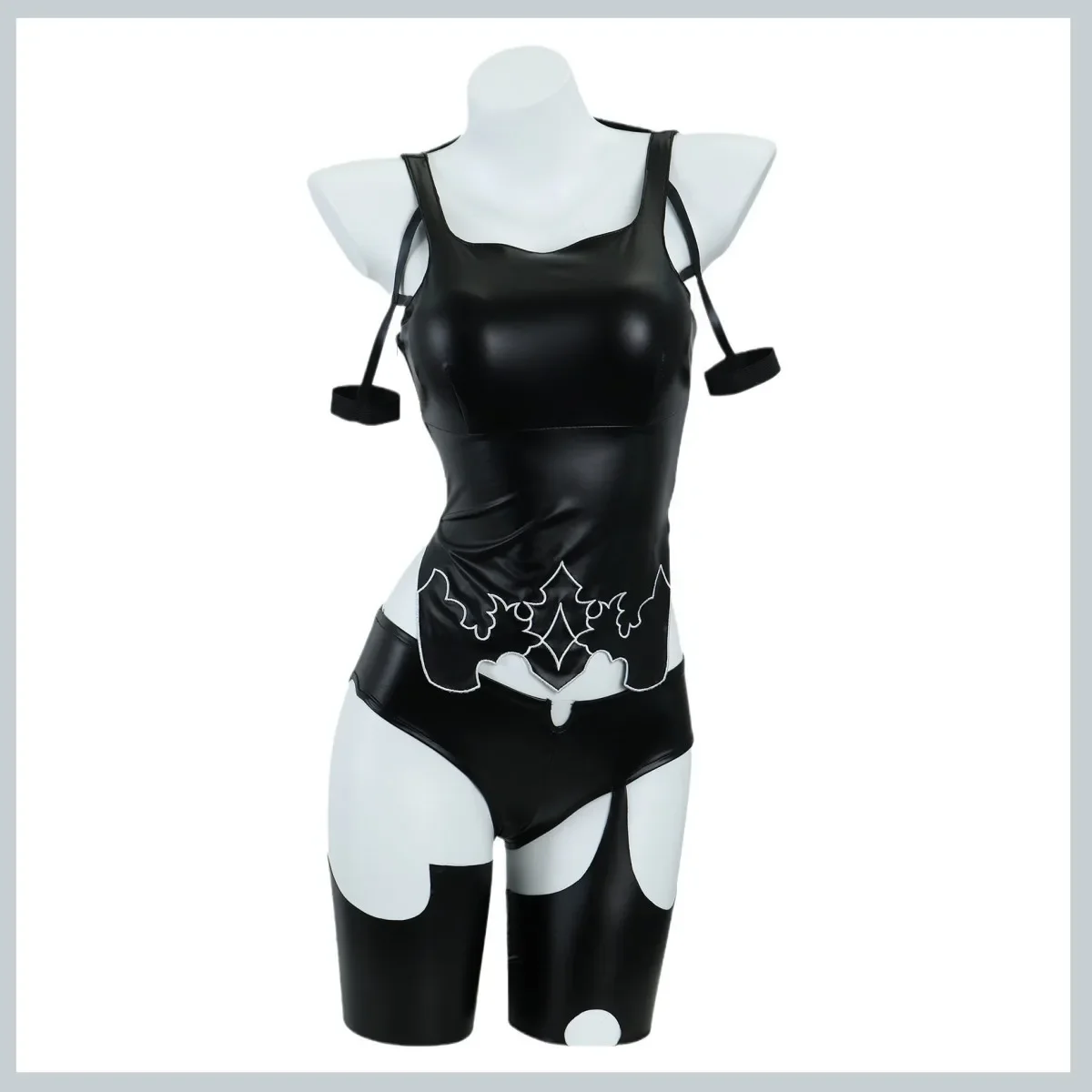 Аниме-игра NieR:Automata YoRHa Type A No 2 Косплей Костюм A2 Парик Черные топы из искусственной