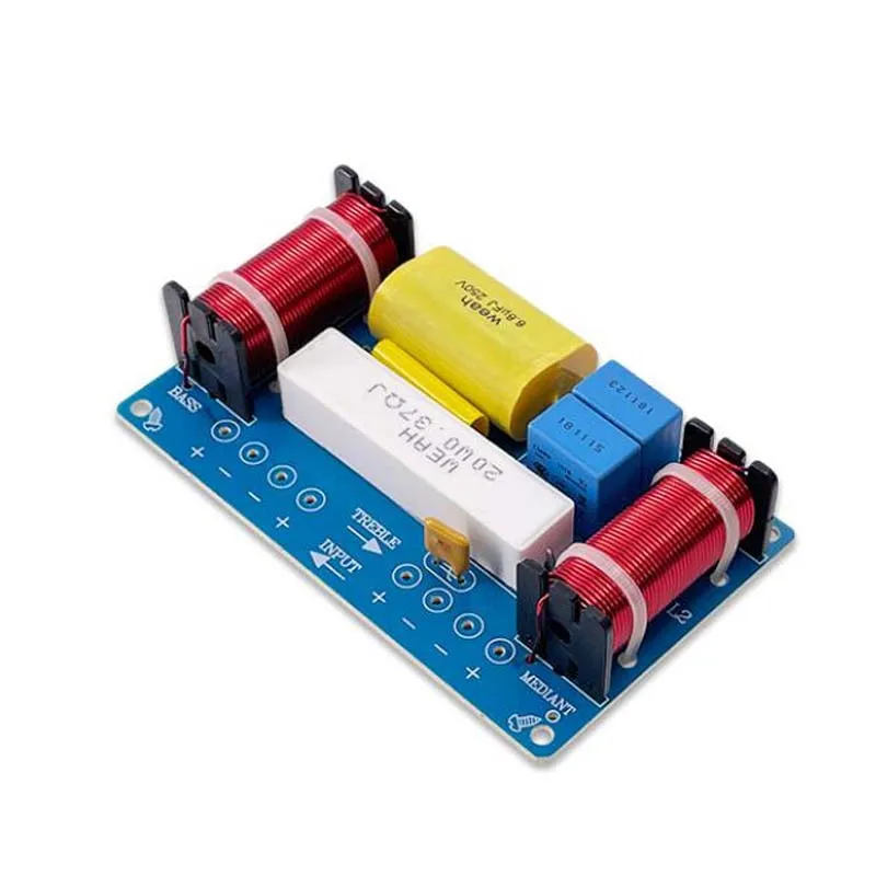 

DLHiFi 2 шт. динамик 3-ходовой аудио делитель частоты тройной + Средний + бас кроссовер динамики фильтр для 8-дюймового динамика DIY