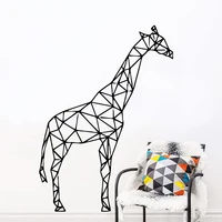 vinyl decal geometric animal creative giraffe wall sticker nordic style home decor kids bedroom living room decor poster