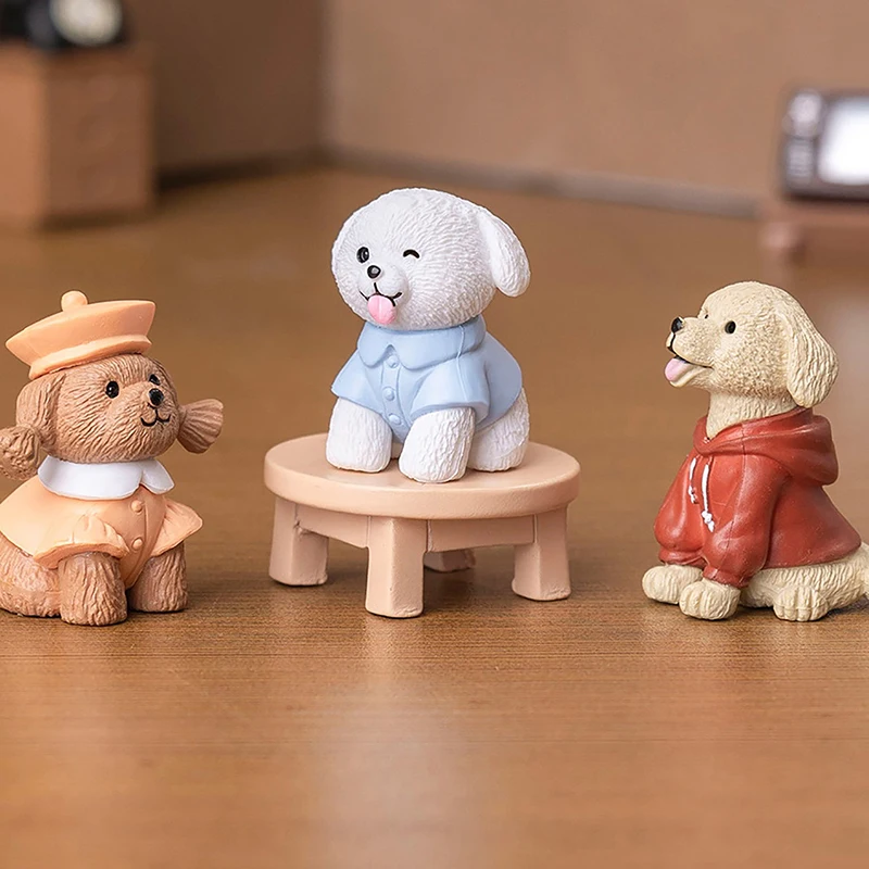 6 шт. настольные аксессуары фигурки миниатюры милая имитация собаки померанского