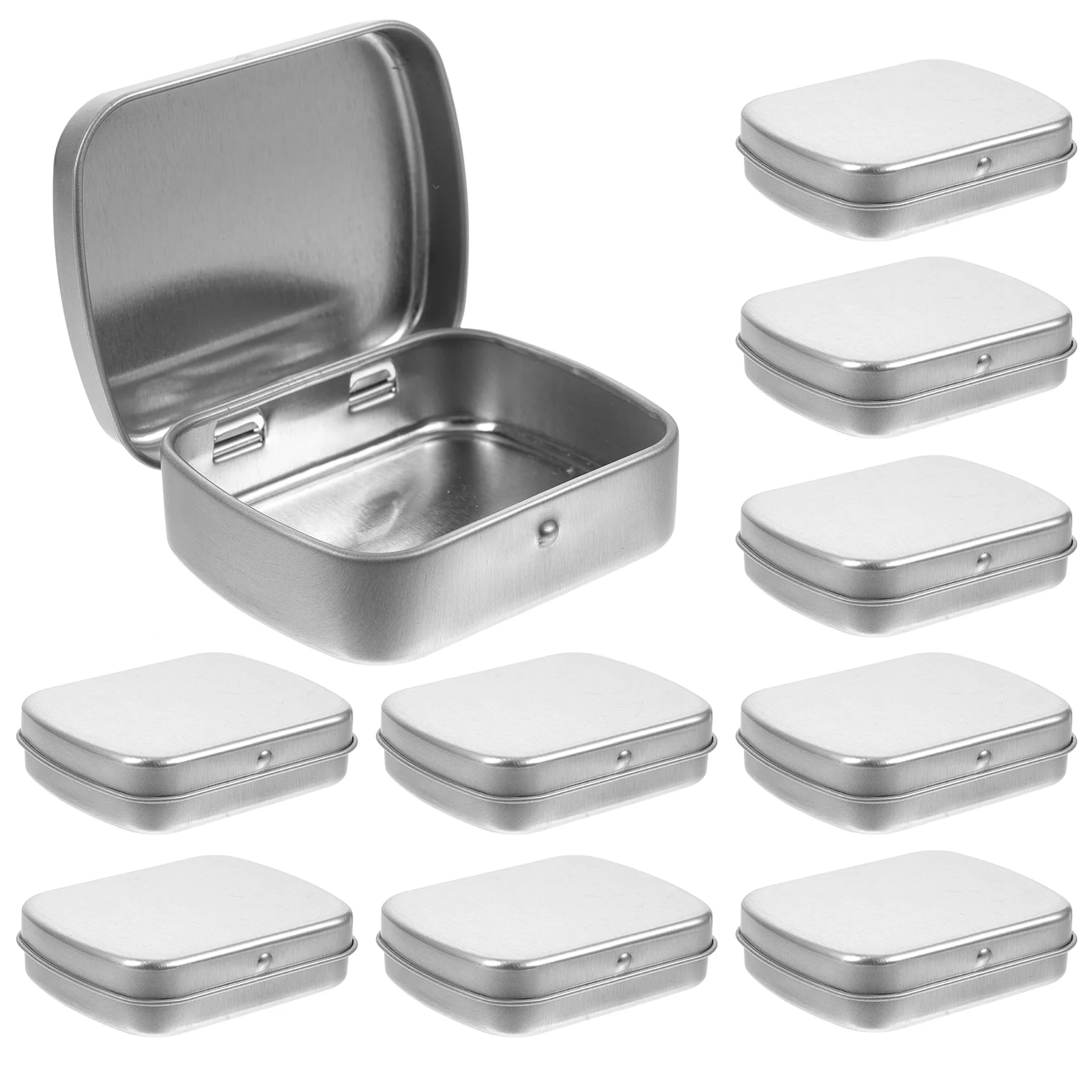 

10 Pcs Mini Storage Tin Box Containers Heart Shaped Candy Case Hinges Crafts Baking
