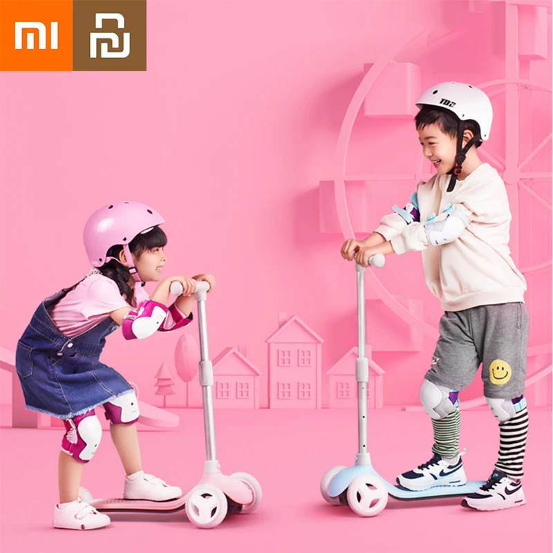 

3-колесный самокат Xiaomi Youpin, Детские скутеры с регулируемой высотой и светодиодной подсветкой, Детский скейтборд