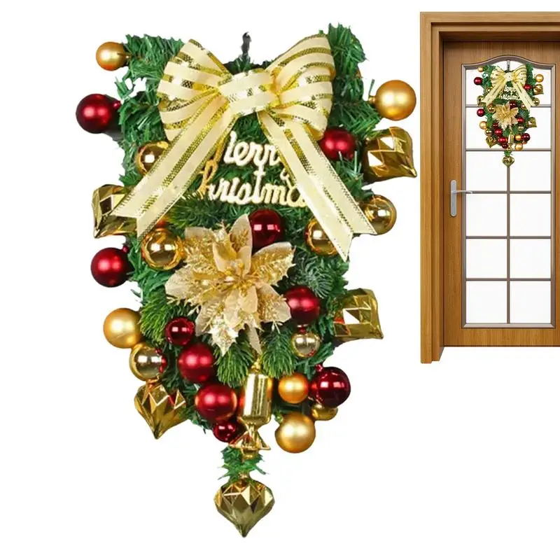 

New Christmas Wreath Front Door Christmas Door Wreath Red Ball Ornaments For Door Window Mantle Indoor Outdoor Christmas Decorat