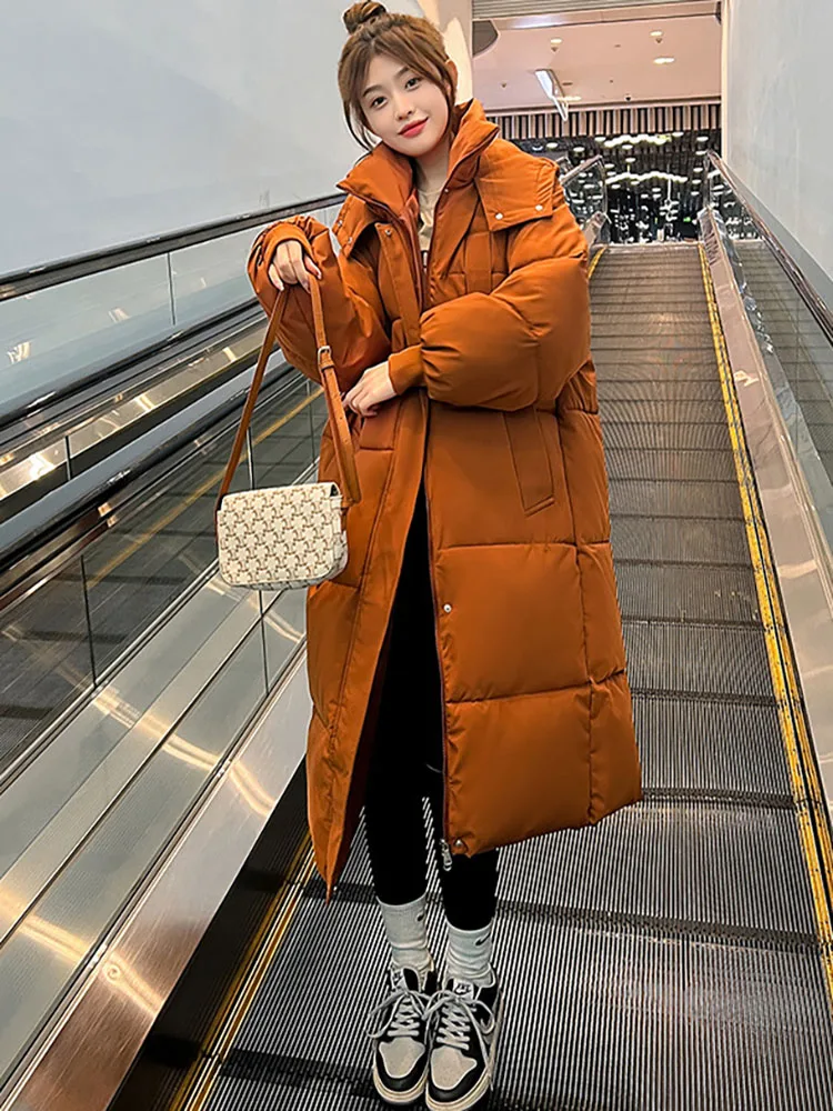 Winter Jackets Women Hooded Casual Long Parkas Woman New Fashion Korean Coats Ladies Warm Thicken Jacket Solid Padding Parka