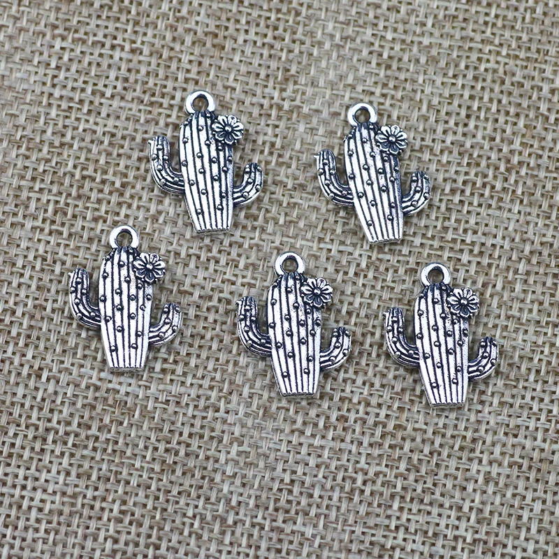 

12 шт., винтажные Подвески в виде кактуса, 15 х20 мм