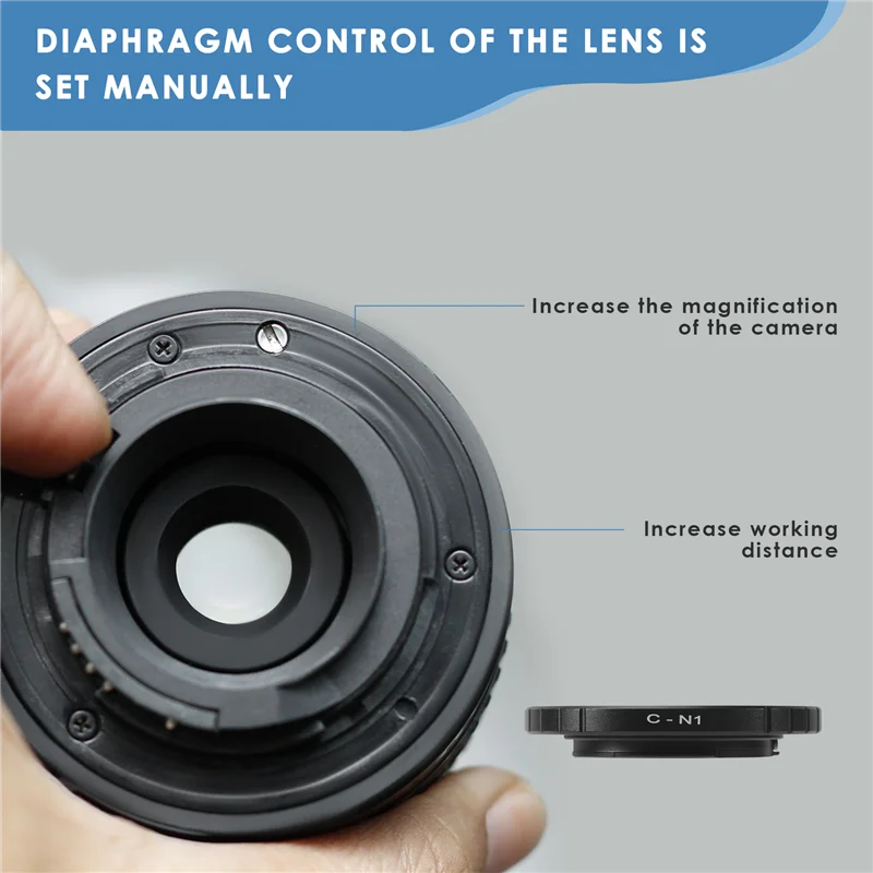 Фото Черный объектив Cine с креплением C-Mount диаметром 16 мм для Nikon 1 Mount J1 V1 J2 V2 J3 V3 J4, переходное кольцо для объектива камеры C-N1 C-Nikon 1-Hot №5