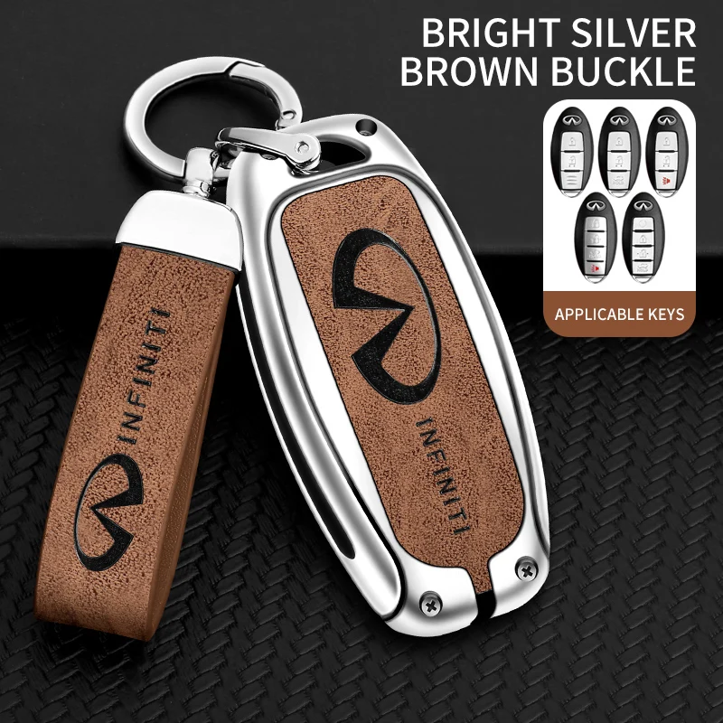 

Автомобильный чехол для ключей из сплава, сумка для ключей, брелок для ключей для Infiniti Q30 Q50 Q60 Q70 JX35 FX35 G37 M35 ESQ QX30 QX50 QX55 QX56 QX60 QX70 QX80