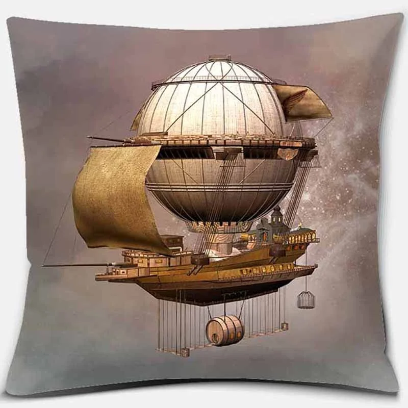 Супер мягкая бархатная наволочка для подушки в стиле стимпанк с принтом