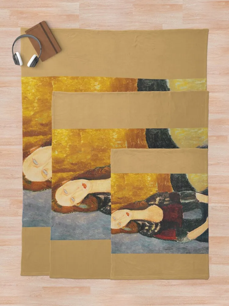 Винтажное одеяло Amedeo Modigliani-Jeanne Hebuterne Sitzend 1918 плед из искусственного искусства