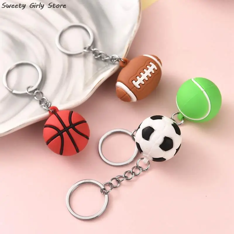 

2022 Football Sports Fans Bag Hanging Keyrings Simulation Basketball Souvenirs Keychains Backpack Pendant Jewelry Hangings