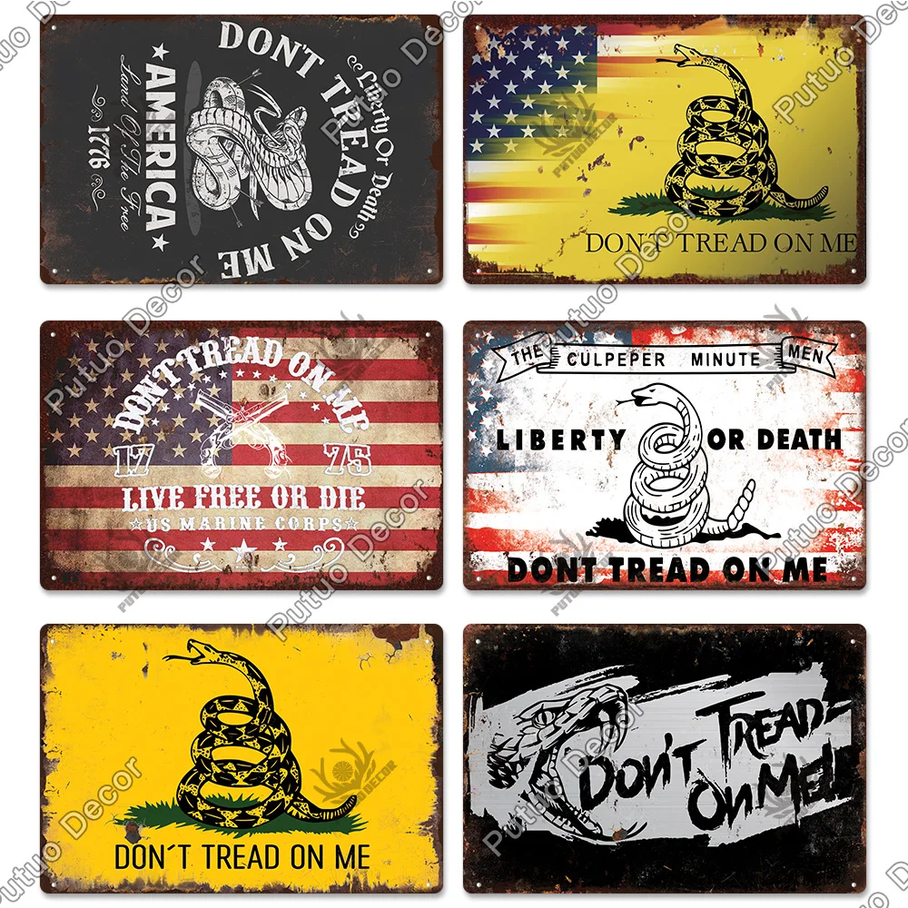 Декор Putuo американский флаг гадсдена жестяной знак погремушка винтажный