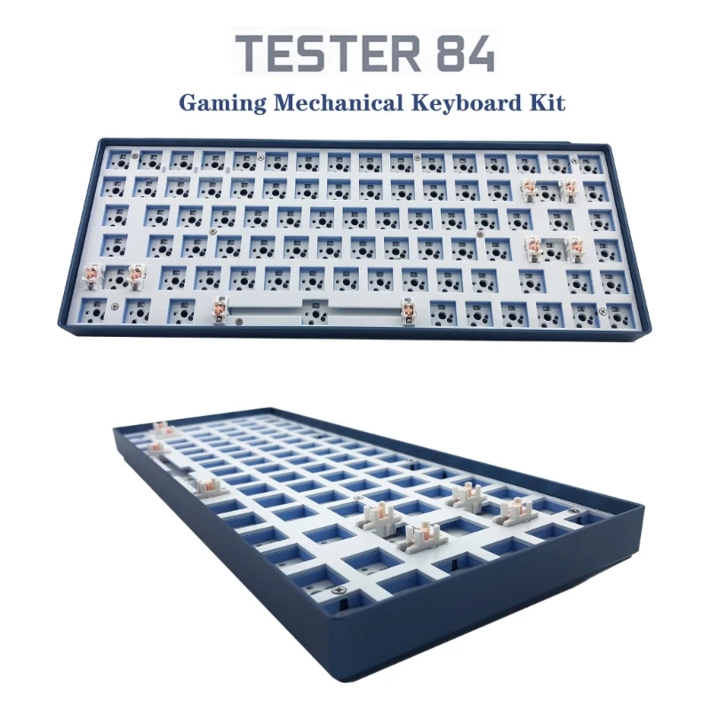 

TESTER 84 Hot Swap Keyboards Kit 84 Keys RGB Light Wired Aluminum Alloy Frame Customized Mechanical Keyboards DIY Kit