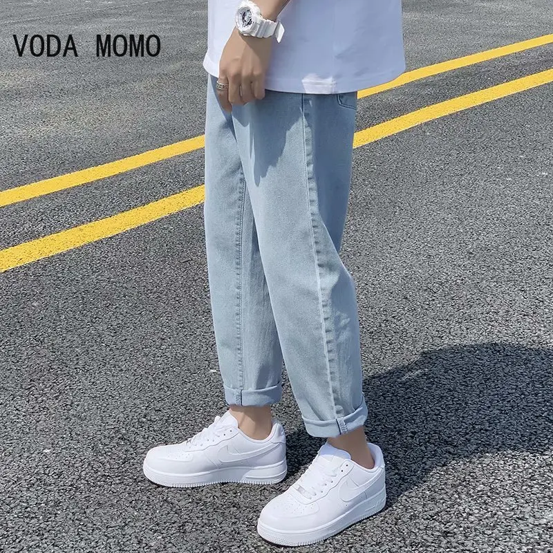 New Loose Men Jeans Male Trousers Simple Design High Quality Cozy All-match Students Daily Casual Straight Denim Pants