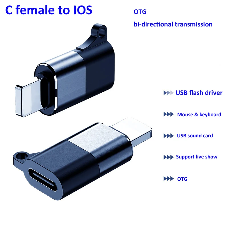 

Phone Accessories OTG Type C Adapter USB3.0 to IOS Male Connector for U Disk Microphone USB A Converter for iPhone Laptop iPad