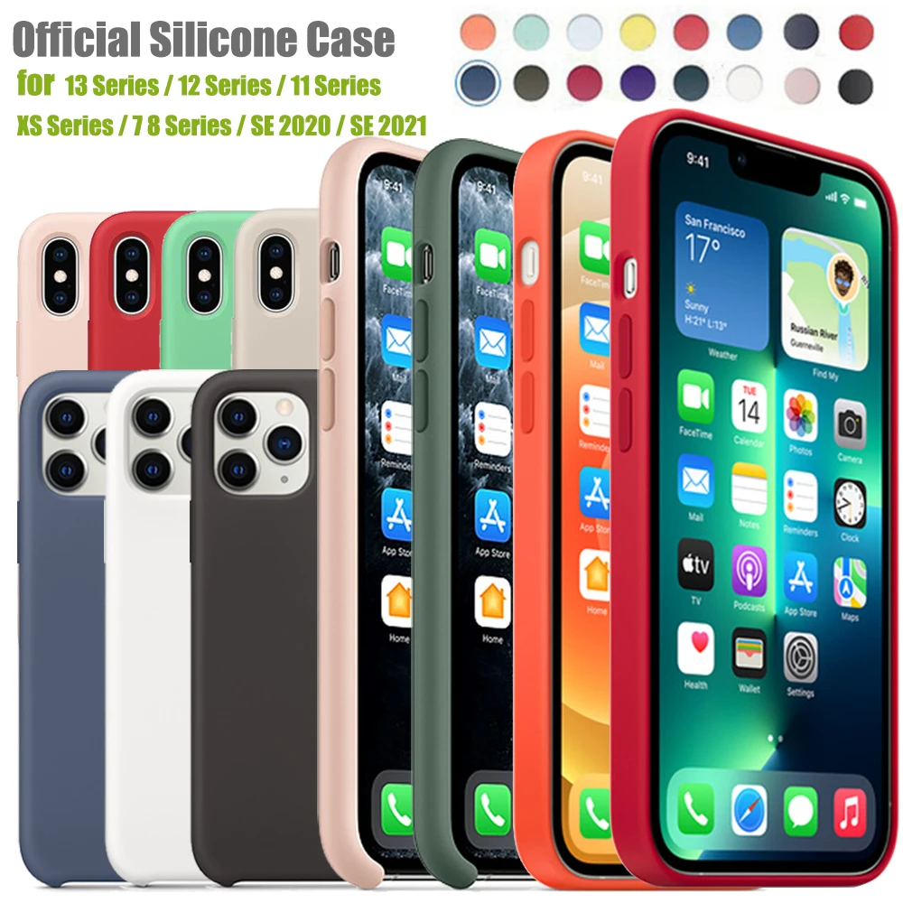 

Liquid Silicone Case for iPhone 13 Pro max with original box for iPhone 7 8 X XR 11 XS Max 12 mini 12 Pro SE 2020 21 LOGOCOVER