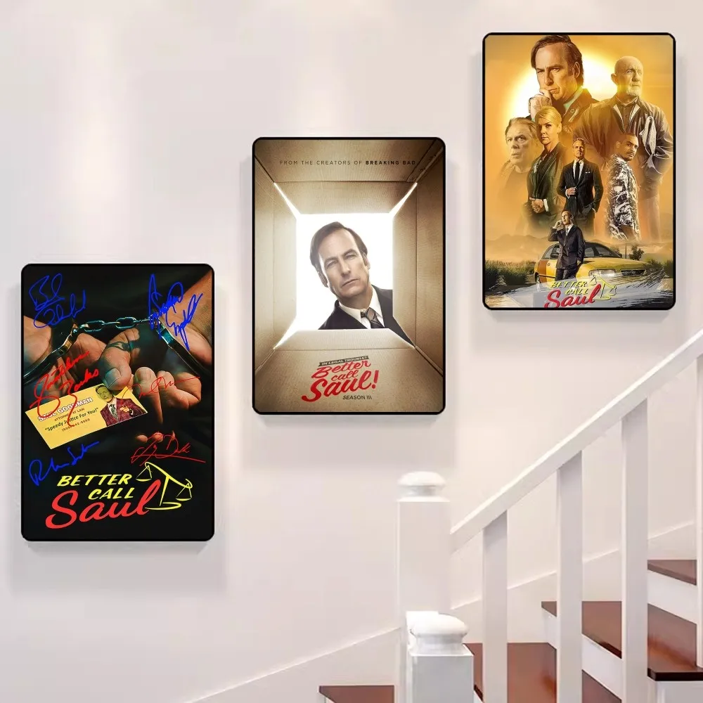 

HOT!!! classic movie Better Call Saul Poster Self-adhesive Art Poster Retro Kraft Paper Sticker DIY Cafe Vintage Decorative