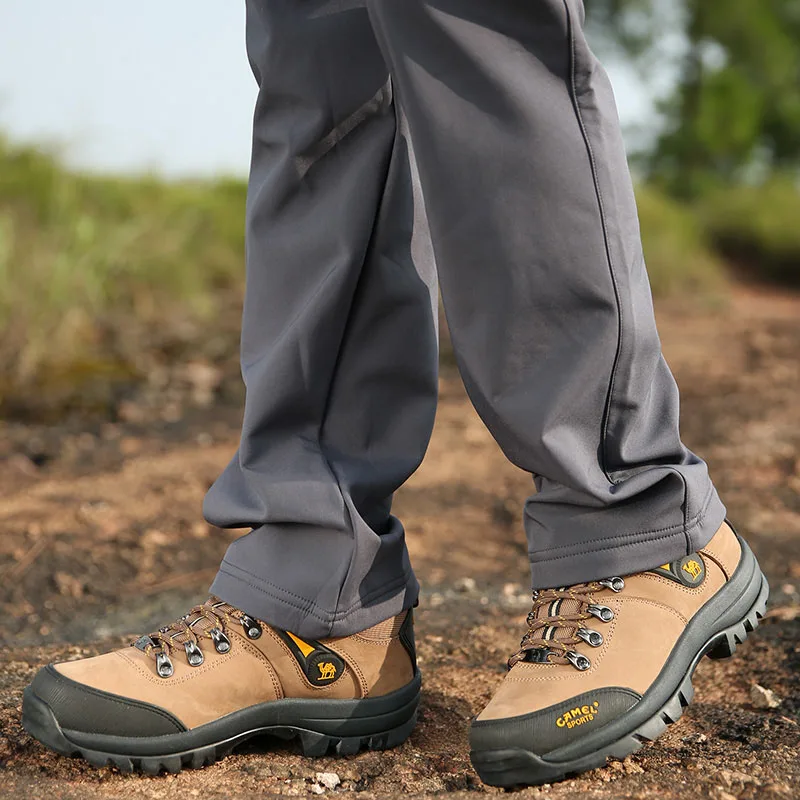 Golden Camel Leather Men's Shoes Outdoor Hiking Shoes for Men Breathable Sports Trekking Shoes Male Sneakers for Men Waterproof