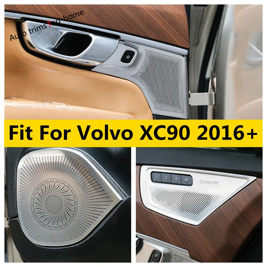 Four-door Speaker High And Low Sound Stickers Cover Trim For Volvo XC90 2016 - 2022 Car Stainless Steel Accessories Interior