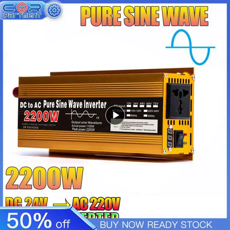 

On-board Inverter Convenient 12v/24v To 220v Solar Inverter Pure Sine Wave Inverter Universal Type On-board Converter Universal