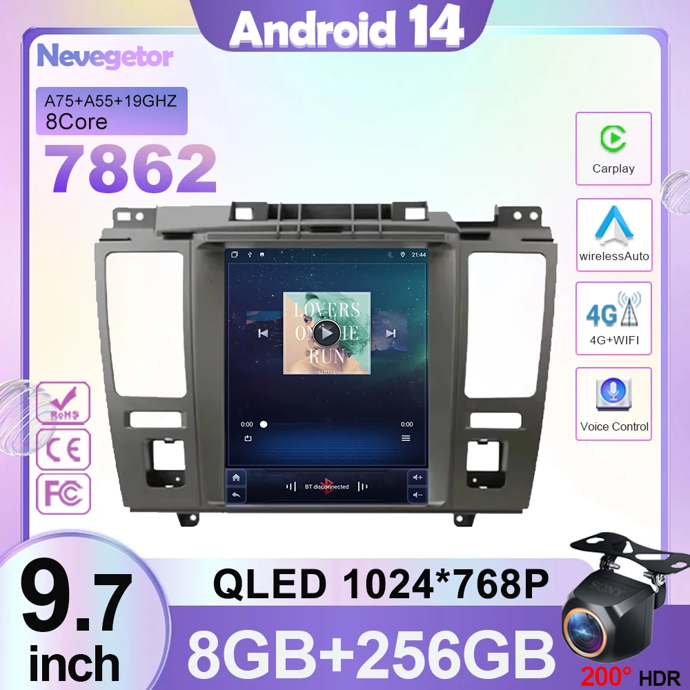 Автомобильное радио мультимедийный плеер 9 7 дюйма Android 14 для Nissan Tiida Versa 2004-2013