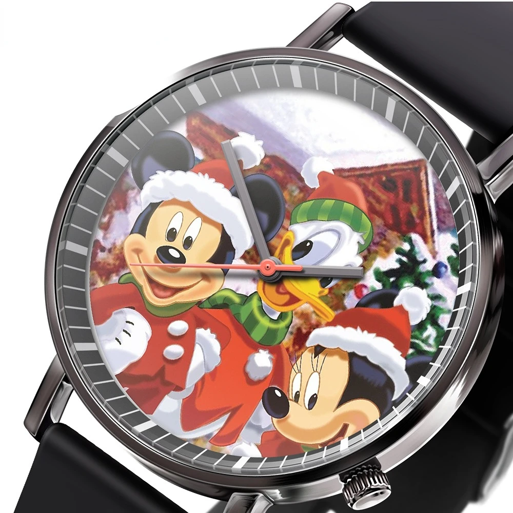 Фото Детские часы Disney с Микки Маусом, часы с персонажами аниме, Микки, Минни, Дональд Дак, аналоговые кварцевые часы для школьников, мальчиков и девочек, подарки для детей №4