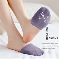 new womens socks summer thin half palm socks trend solid color silicone ladies high heels non slip invisible socks half socks