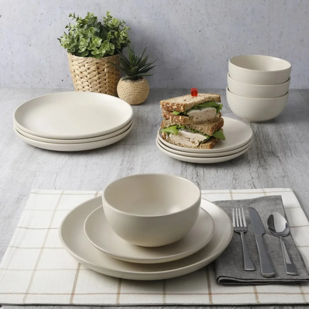

12-Piece Dinnerware Set Plates Sets for Home Dinner Set Dishes and Plates Sets