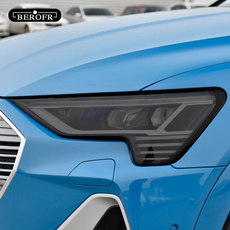 Car Headlight Tint Smoke Black Protective Film Protection Transparent TPU Sticker Accessories 2 Pcs For Audi etron Quattro 2020 Car Headlight Tint Smoke Black Protective Film Protection Transparent TPU Sticker Accessories 2 Pcs For Audi etron Quattro 2020