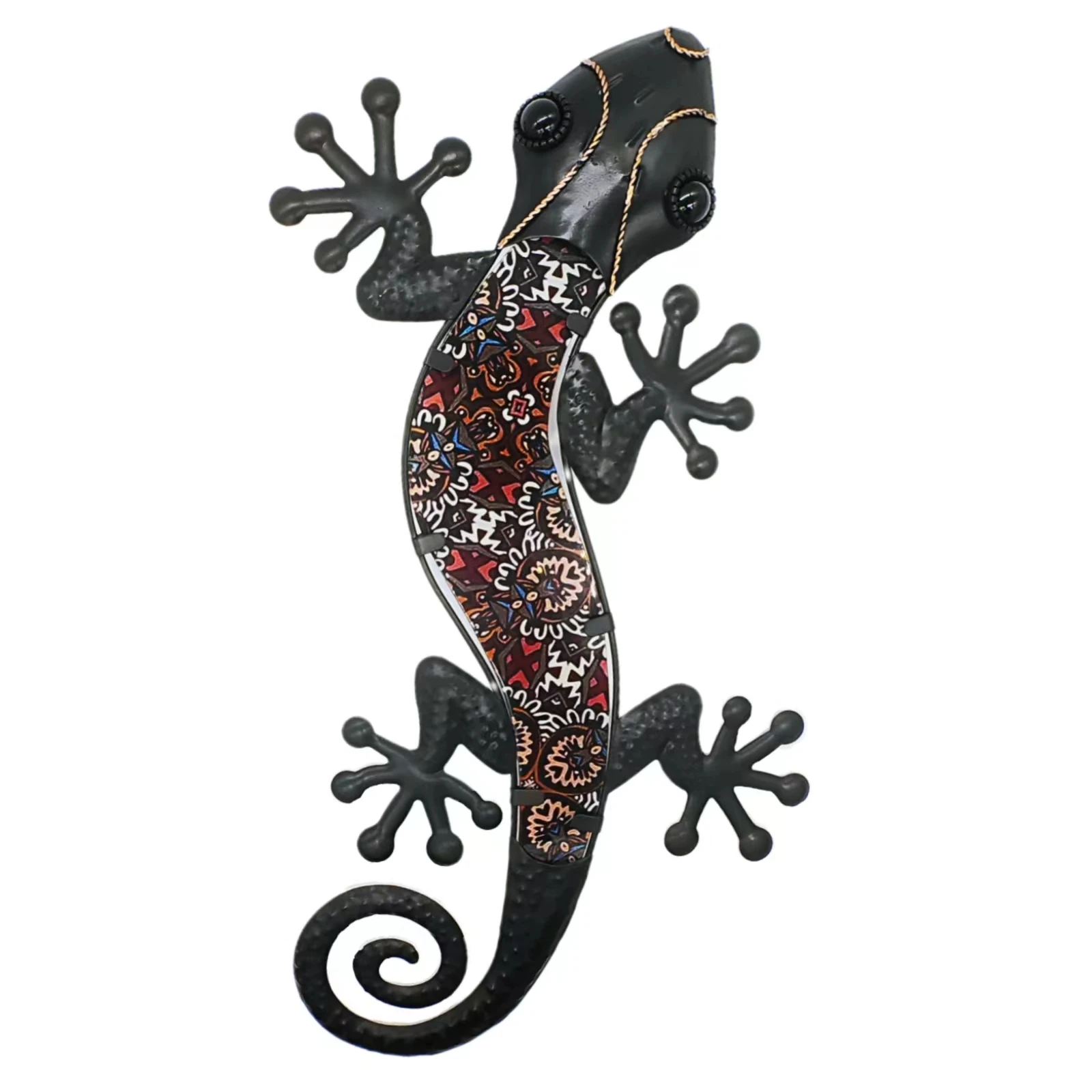 

Metal Gecko Lizard with Glass Wall Decor for Home Garden Decoration Animal Outdoor Statues Sculptures Decorative Bedroom Yard