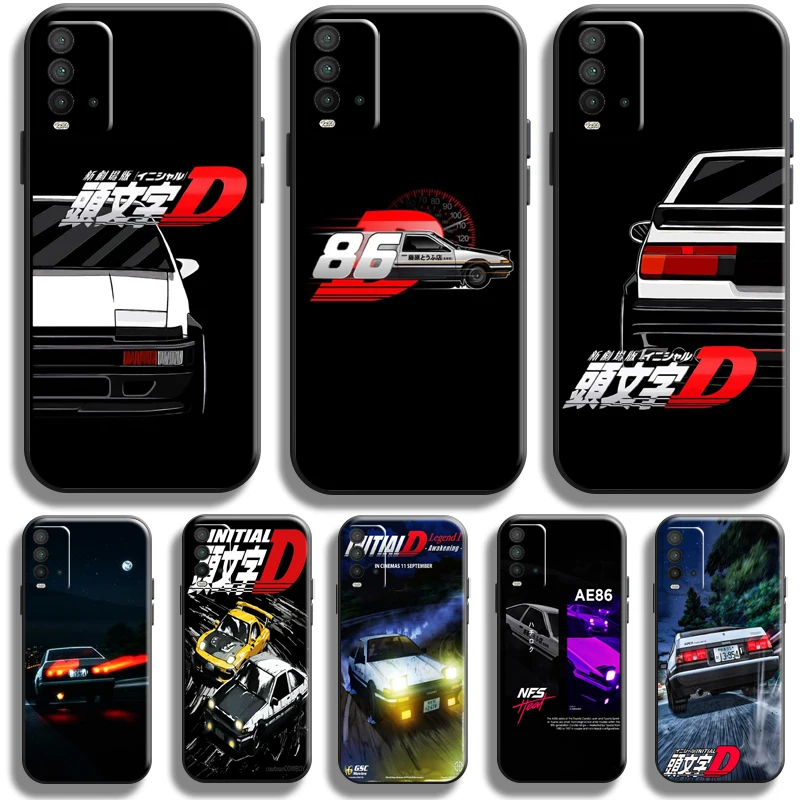 

Japan Anime Initial D For Xiaomi Redmi 10 9 9T 9A 9C Phone Case For Redmi Note 10 10S 10T 9 9S 9T 5G Case Soft Black Back