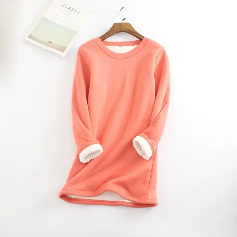 Autumn Winter Knitted Sweater Women Pullover O Neck Long Sleeve Femmle Loose Plus Size Warm Female Add Plush Tops