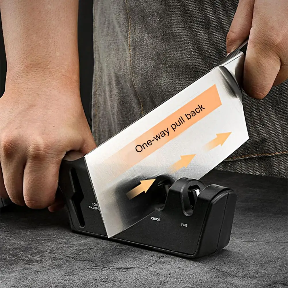 

Cutter Sharpener Triple Gear Groove 2 Colors Efficient Non-slip Cutter Sharpener Kitchen Sharpener Cutter Sharpening Tool