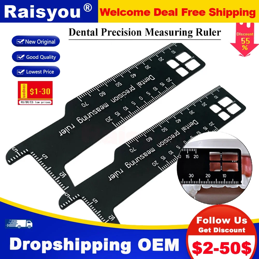 

1pcs Dental Measuring Rulers Crevice Measuring Tools Aluminium Rulers Endodontics Tools Dental Crevice Observation Supplies