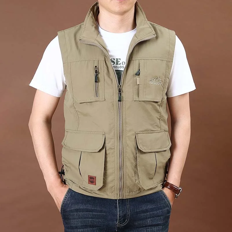 

Men's Vests Sleeveless Jackets Waistcoat Vest Models Multipocket Man Clothes Mens Dress Up Classic Gilete Working Male Social