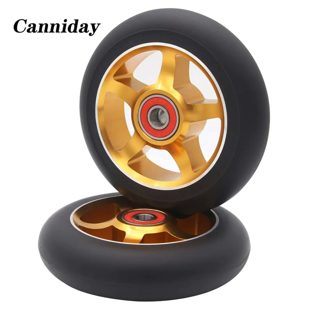 2PCS 100 mm Pro Stunt Scooter Wheels with ABEC 9 Bearings 88A Roller Ski Wheels