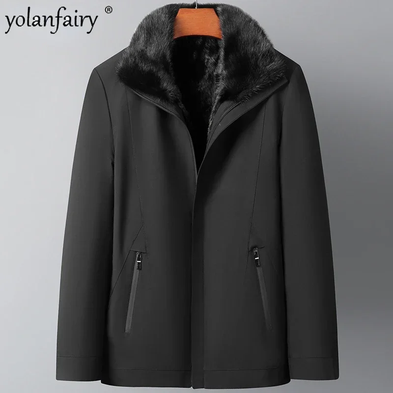 Новые зимние парки мужские пальто из цельного норкового меха мужская куртка с
