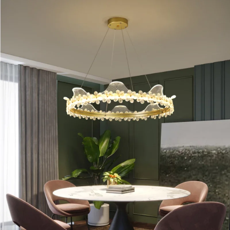 

Chandelier Lights Ouyang Chen European Crystal petal round modern design led lamp living room dining bedroom decorative lighting