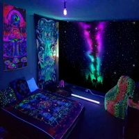 fluorescent tapestry starry lion hanging cloth high quality polyester fabric macrame wall hanging decor cloth carpet