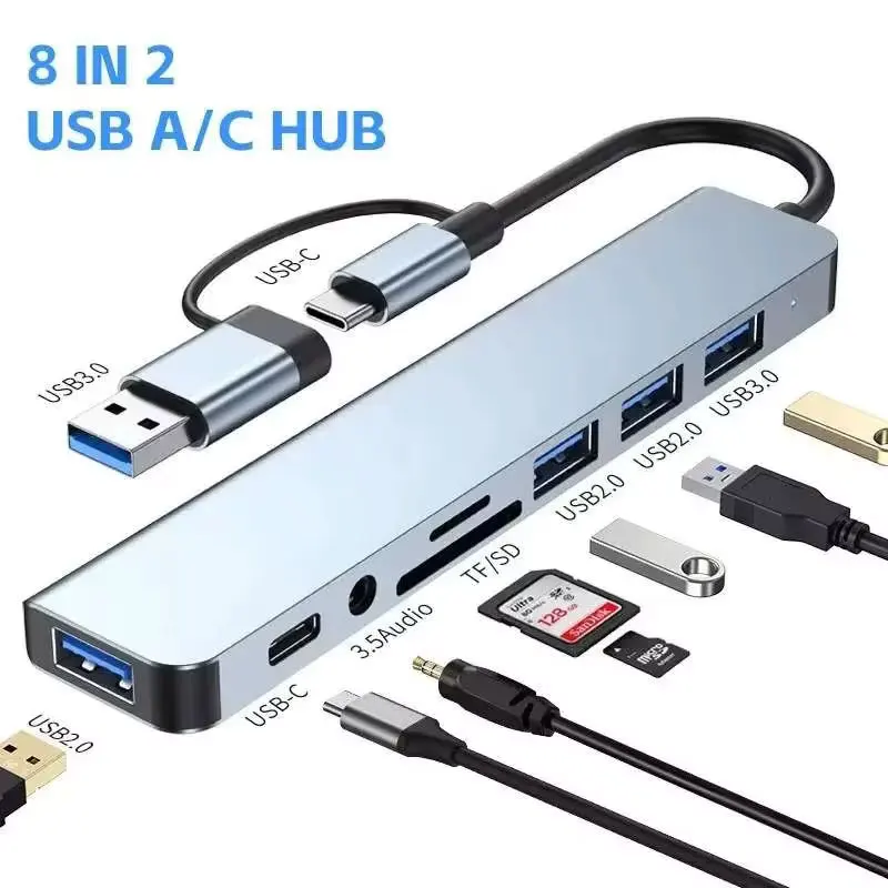 Тип C HUB USB 3.0 2.0 TF / SD 5-портовый мультисплиттер OTG для Lenovo HUAWEI Xiaomi концентратор из