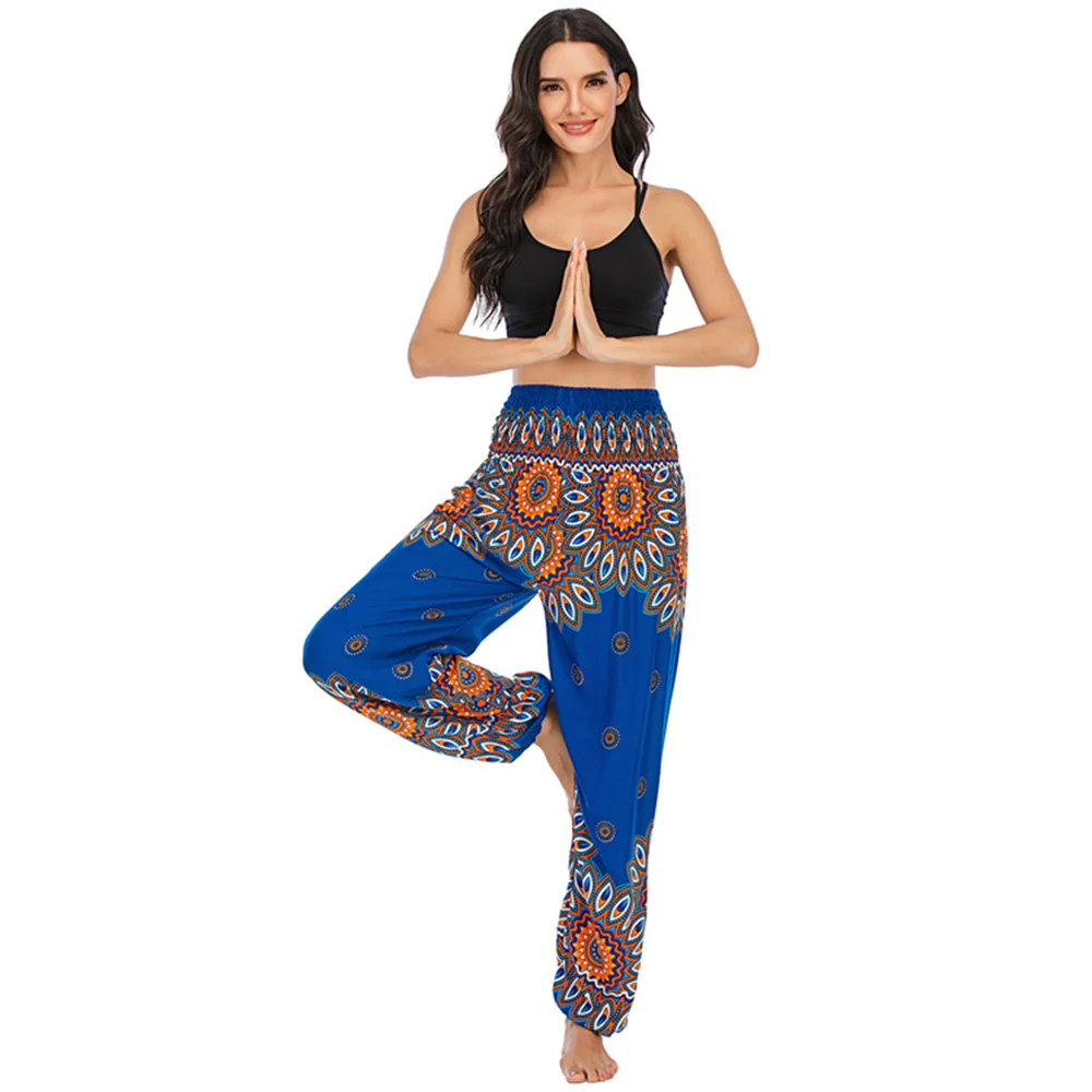 

Summer Fashion Bohemian Print Rayon Loose Pant Women Casual Hippy Streetwear Baggy Aladdin Harem Sports Yoga Trousers