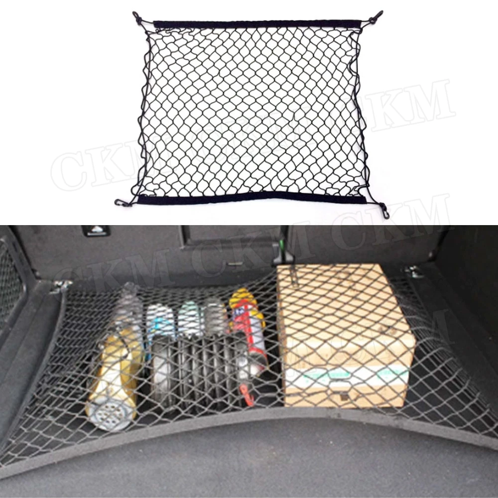

Auto Care 70 x 70cm Universal Car Trunk Luggage Storage Cargo Organiser Nylon Elastic Mesh Net With 4 Plastic Hooks Accessories