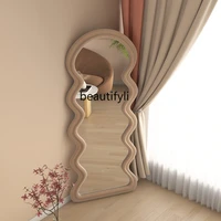 hj design special shaped wave creative full length mirror home wall mounted floor mirror wall