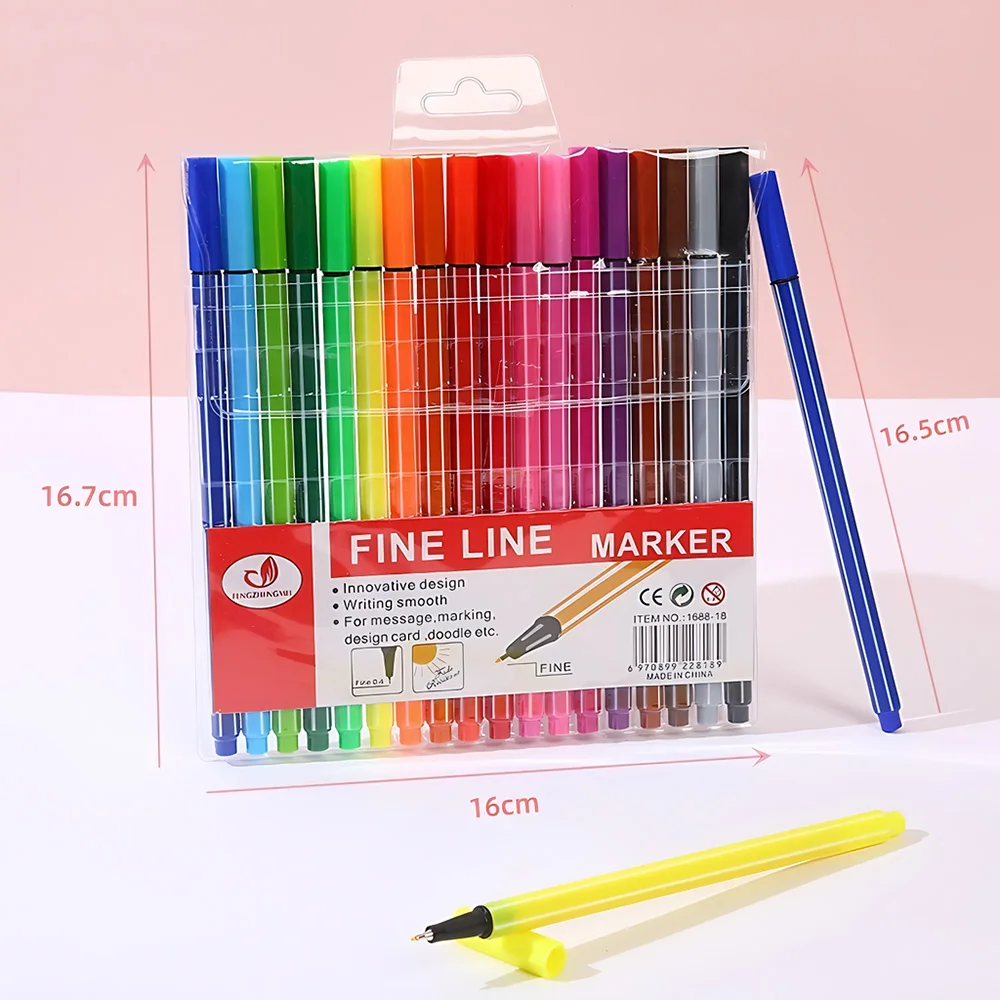 

6/12/18/24 цвета, набор красочных маркеров для тонкой подводки, микронные ручки на водной основе для рисования, живописи, манги, школьные и офисные товары для рукоделия