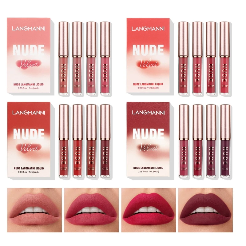 

Velvet Matte Liquid Lipstick Set Waterproof Long Lasting Lip Gloss Set Professional Lip Makeup Gift Kit for Women Girls