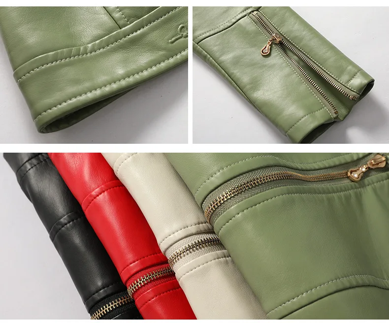 Women's PU Leather Cold Proof Jacket Top Women's Jacket Slim Skinny Vintage Fashion Faux Leather  Jaqueta Feminina Jackets