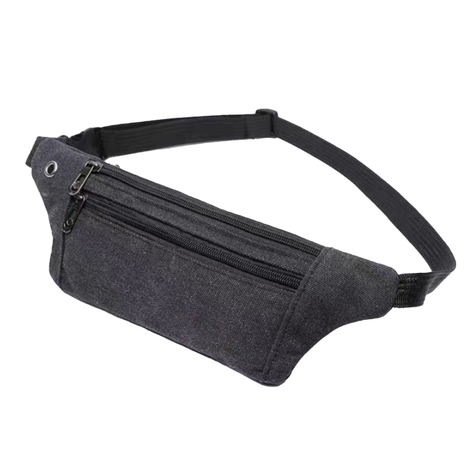 

Men Waist Bag Zipper Closure Adjustable Belt Running Outdoor Sports Lightweight Multi Pockets Portable Travel Phone Card Canvas