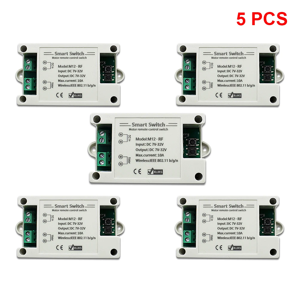 

5PCS DC 12V 24V Smart Home Wifi Controller Motor Switch Ewelink APP Relay Self-Locking Interlock Module Receiver Alexa IFTTT