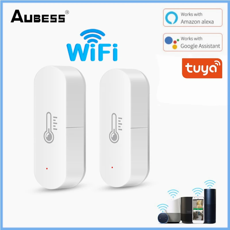 

Tuya Smart Wifi Temperature And Humidity Sensor Indoor Hygrometer Thermometer Detector App Monitoring For Alexa Google Home