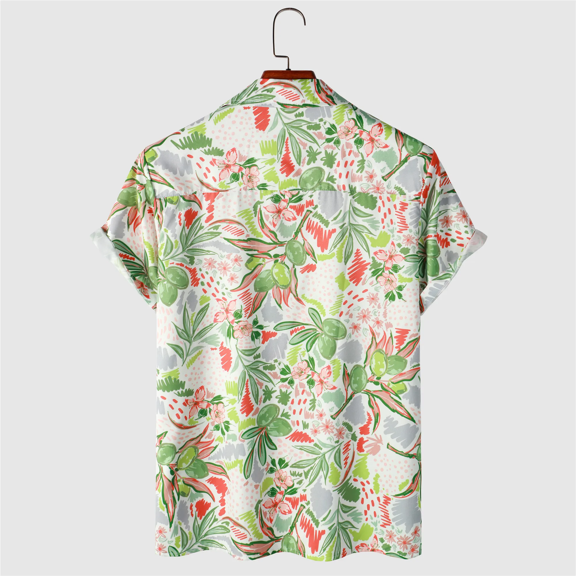OSCN7 Casual Printed Short Sleeve Shirt Men Street 2022 Hawaii Beach Oversize Women Fashion Harujuku Shirts for Men 2209